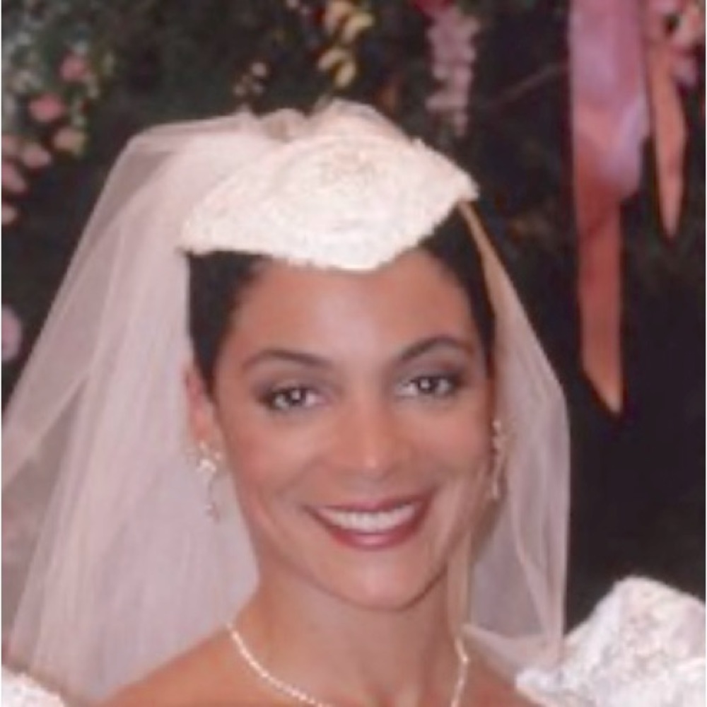 Whittall & Shon Ivory Sequins & Pearl Bridal Fascinator W/ Veil